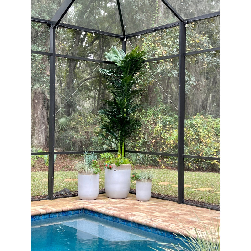 Double Stalk Golden Cane Artificial Palm Tree