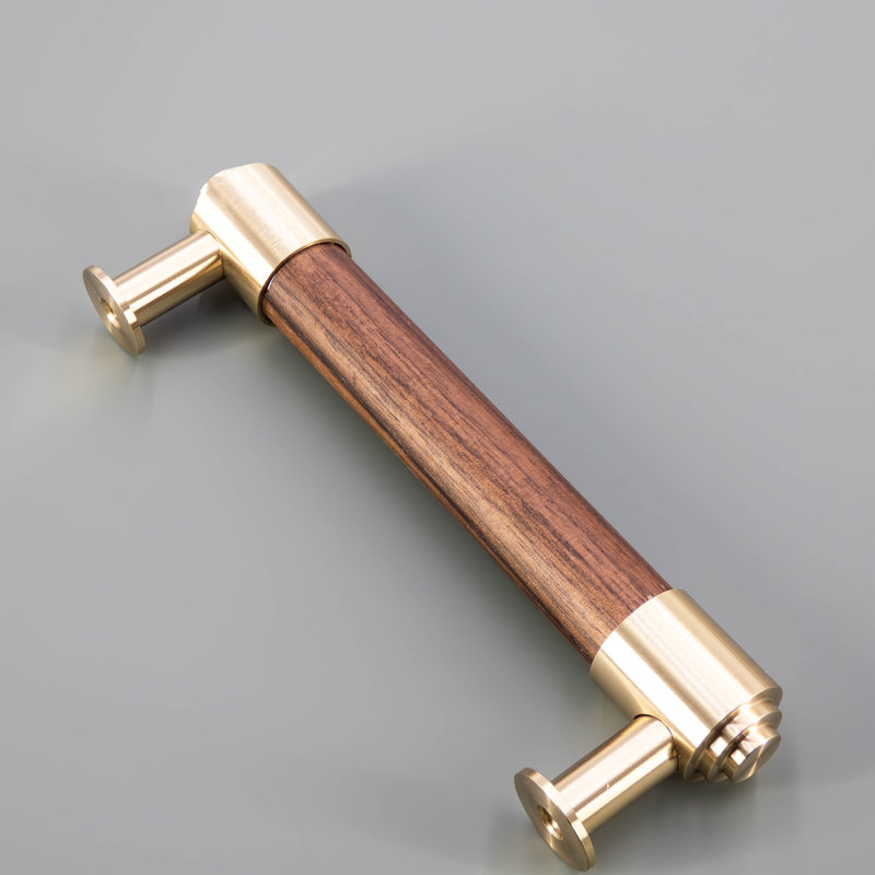 Bar / Handle Pull, Brass/Walnut, 3.78"