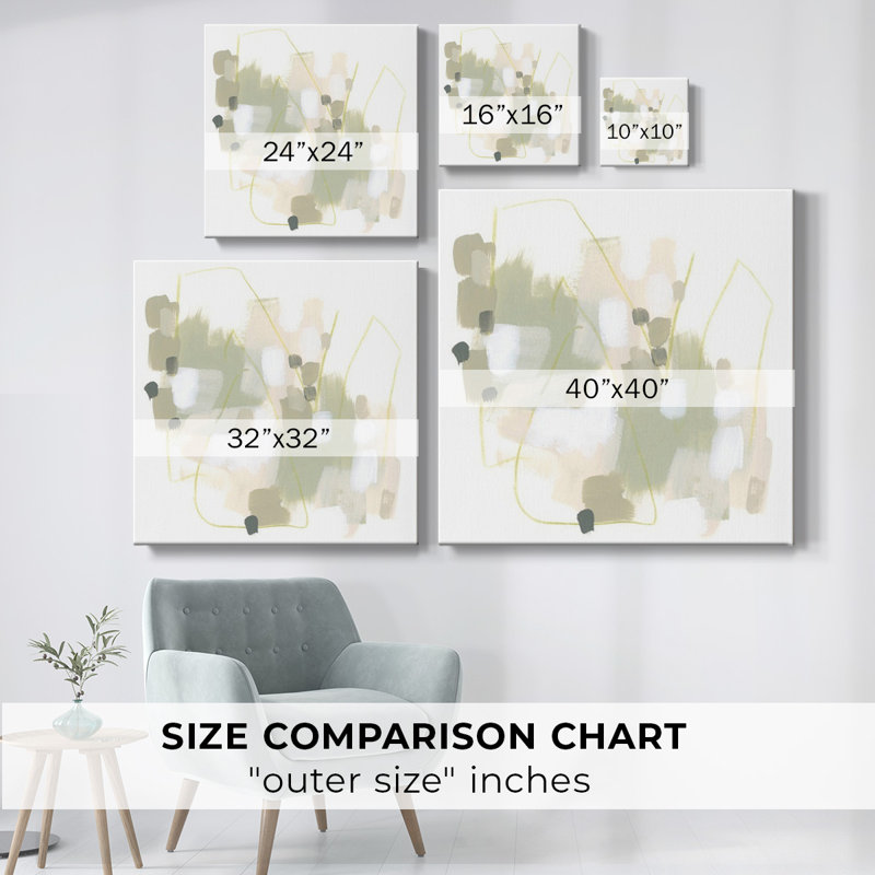 Toile tendue avec châssis Sage Cartographie IV, H 24 po x l 24 po x P 1,5 po