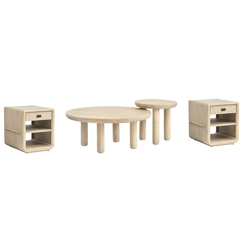 Table de bout avec roulettes Regulski, 4 Pieces: 2 Coffee Tables, 2 End Tables