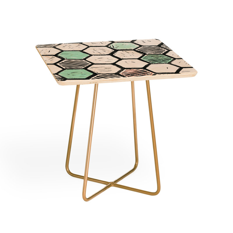 Table de bout à motif en nid de cendres et cendres