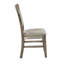 De 2 chaises d'appoint de salle à manger - structure en bois massif, finition laiteuse grise, chaise rembourrée pour le confort 2 pièces, bois, assise rembourrée-207109735