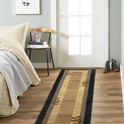 Tapis géométrique noir / brun