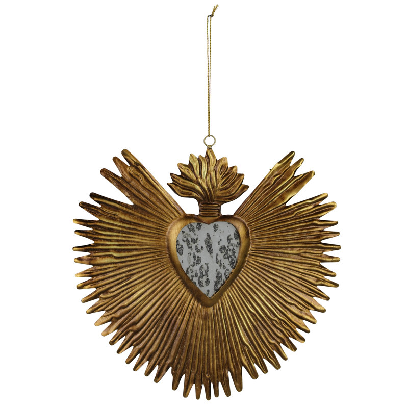 Cœur Milagro avec miroir, or antique