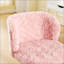 Fauteuil de bureau confortable en poils de lapin artificiel avec fonctions réglables et base en métal robuste, pour les séances de travail prolongées.-475136672