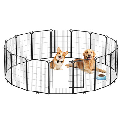 Clôture pour animaux 40 po en acier robuste avec 16 panneaux 40 po