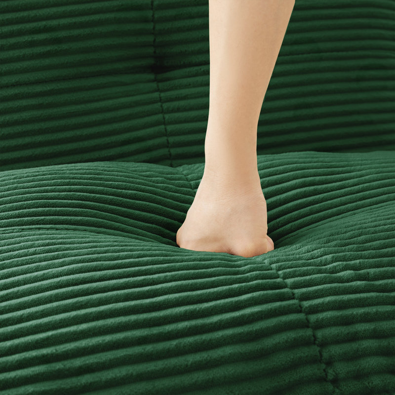 Canapé 2 places avec assise profonde, Green Corduroy