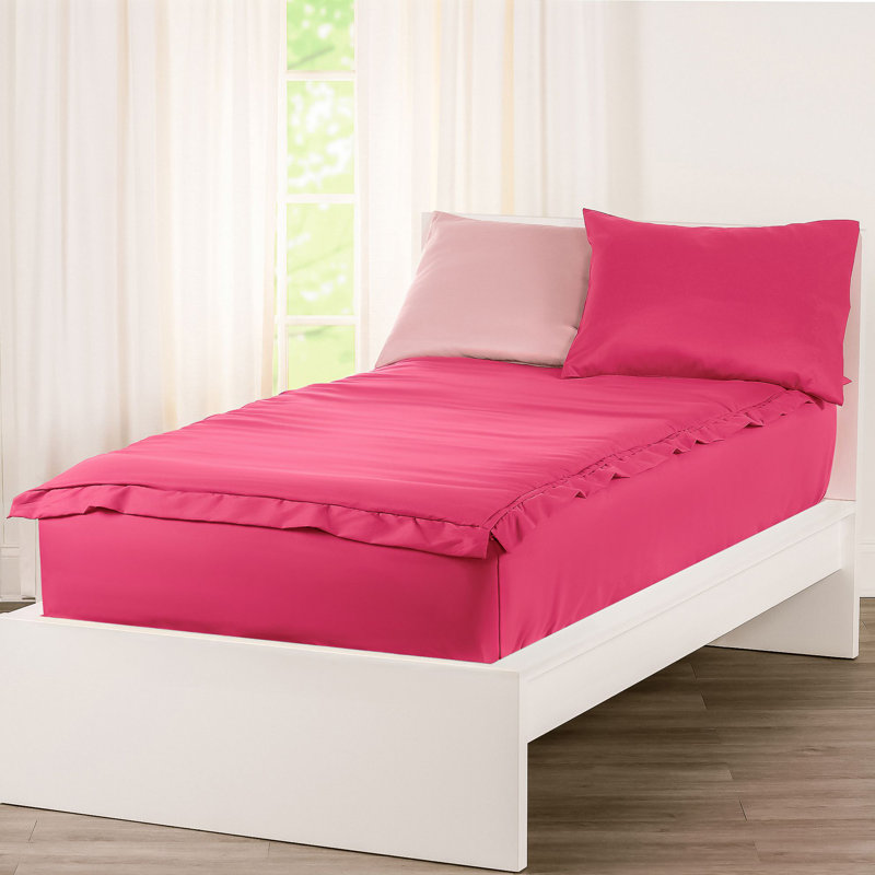  Bunkie Deluxe All-In-One Zipper Bedding Set, Full / Double, Hot Pink