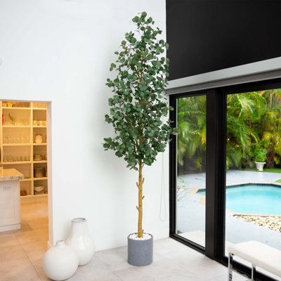 120'' Faux Eucalyptus Tree in Pot Liner