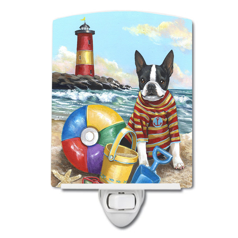 Veilleuse Westie, Boston terrier bébé de plage