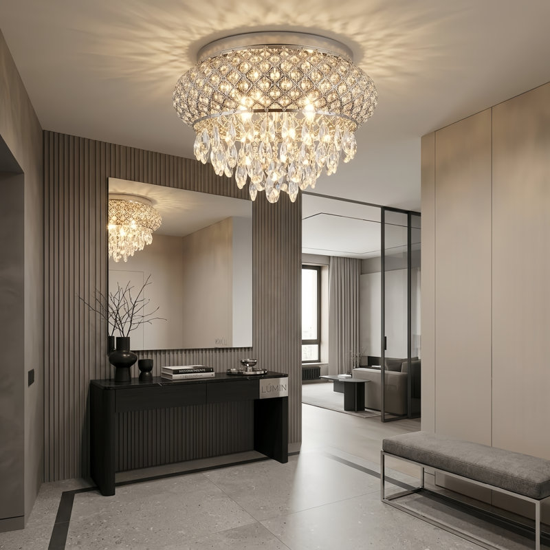 Lustre tambour Delainy, Chrome chrome