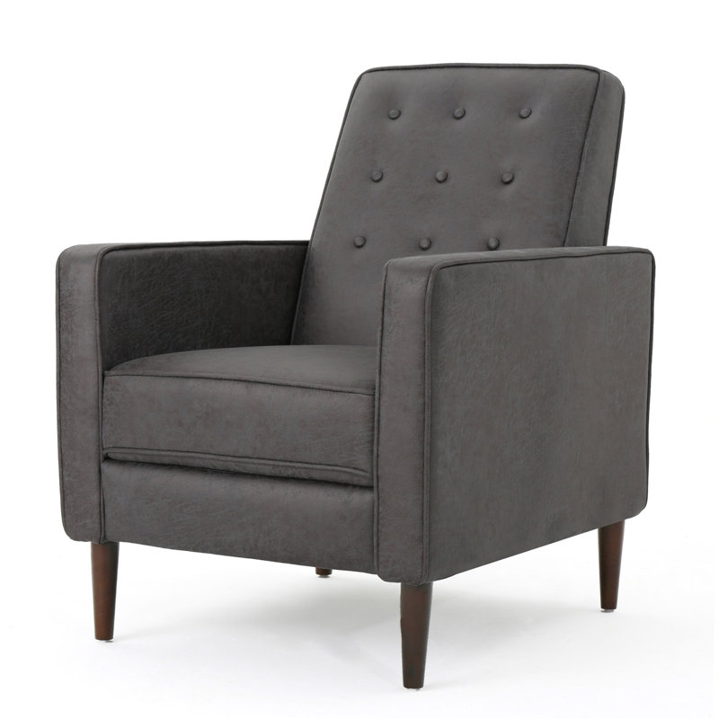 Upholstered Recliner, Slate Polyester