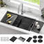 Évier de cuisine encastré à double cuve en acier inoxydable noir de calibre 16 Delta Rivet ™ L 33 po