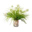 Allium and Fern Floral in Vase with Shells