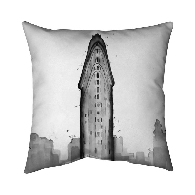 Flatiron building - 18"x18" Throw pillow cover - Poly twill - Print on demand