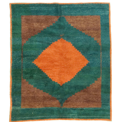 Tapis unique en laine 6 pi 5 po x 7 pi 2 po Gabbeh