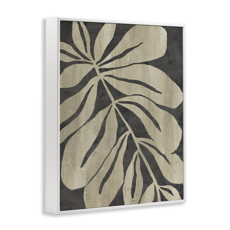 Rustic Leaf Shape Framed Giclee, design by June Erica Vess, 20" H x 16" W, Coastal White Framed Giclee