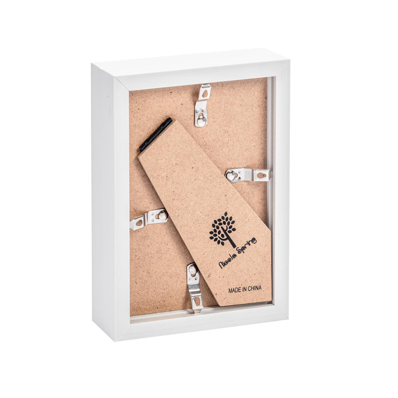 Nicola Spring - 3D Box Photo Frame - 4" x 6" - White