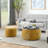 Round Storage Ottoman With 2-In-1 Function, Ideal For Small Spaces And Multi-Purpose Use, Dark Yellow-297020392