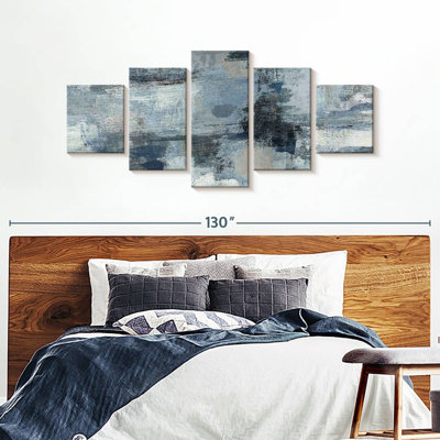 Ensemble de 5 pièces indigo et gris sur toile In The Clouds