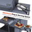 Îlot de cuisine au gaz pour barbecue à 6 brûleurs Brand-Man, convertible GPL / NG, avec brûleur latéral, table pliante et armoires de rangement, 72 000 BTU