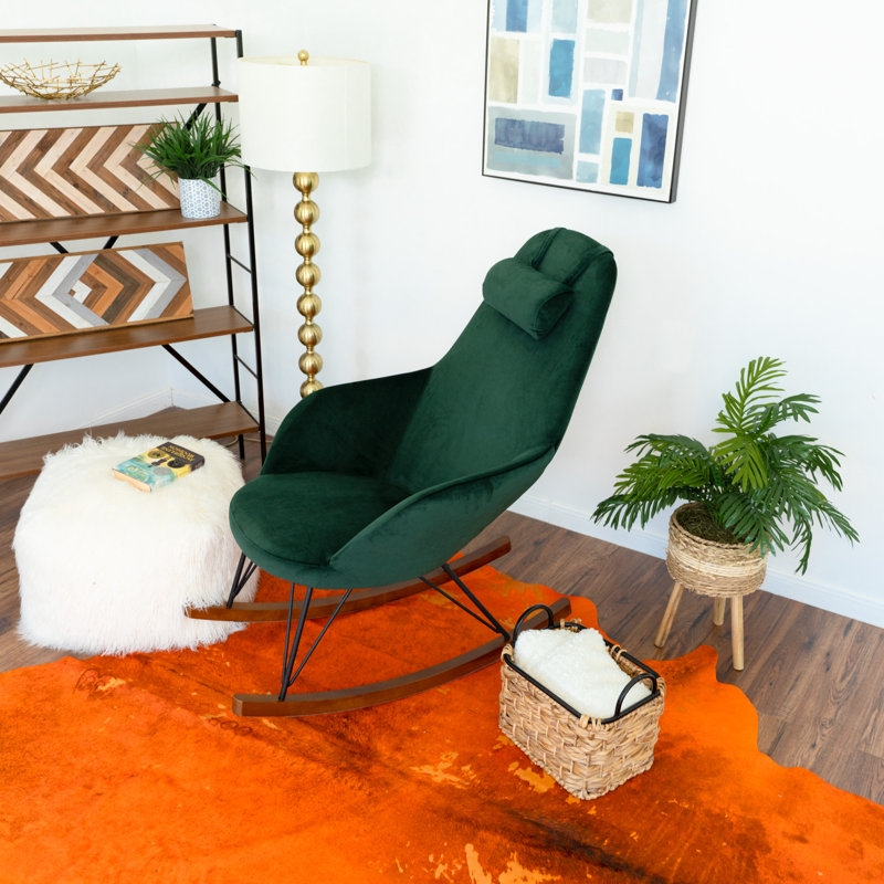 Chaise berçante Viveros, Vert, Velours