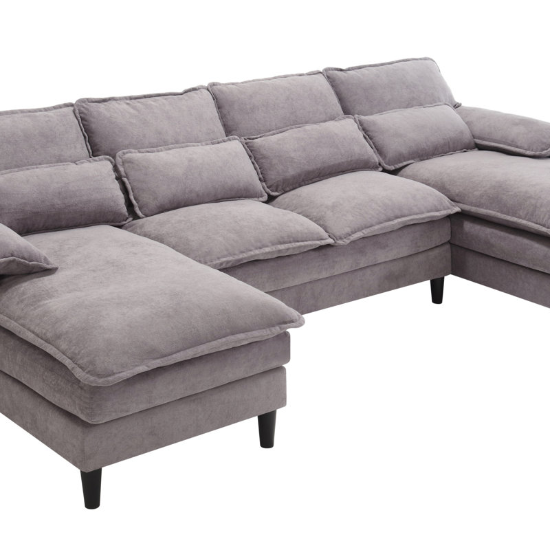 Canapé modulaire en U modulaire, Tissu gris