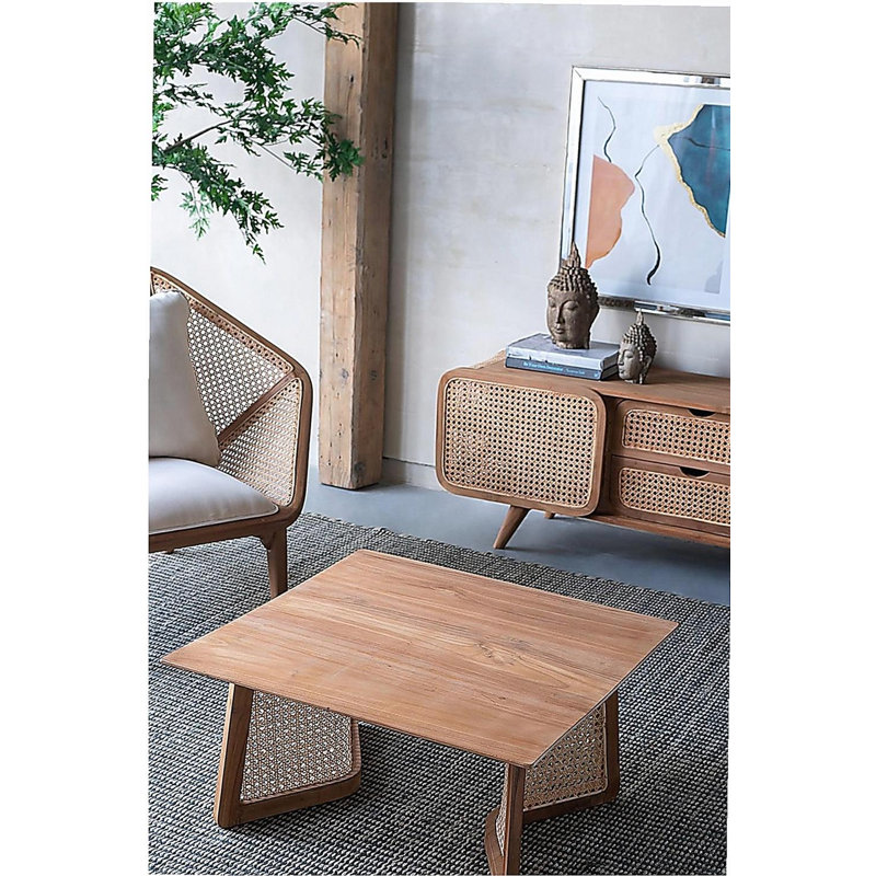 Table basse 27,6 x 27,6 x 13,8 po en teck