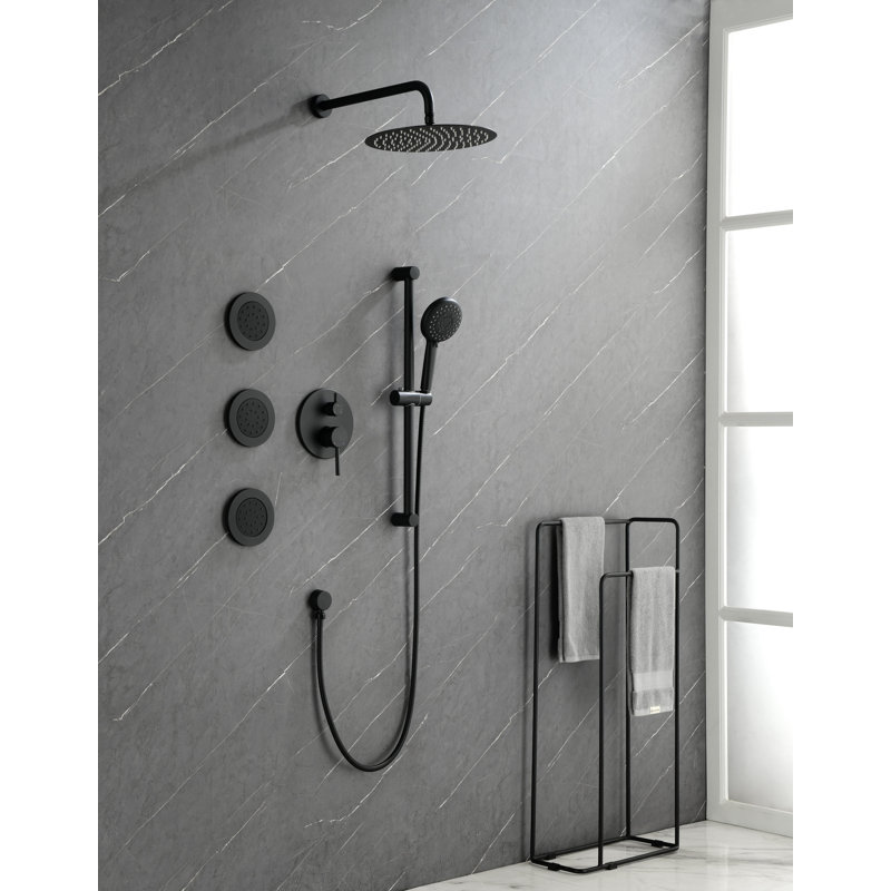 All-In-One Kit with Rough in-Valve, Matte Black