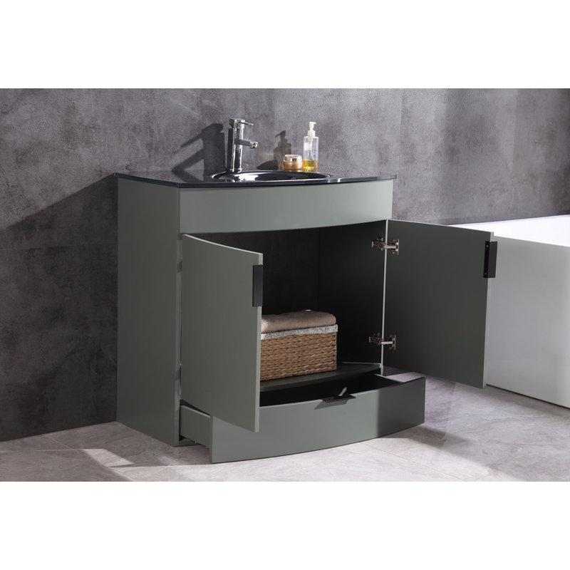 Ensemble de meuble-lavabo simple 36 po Boettcher, Vert étain