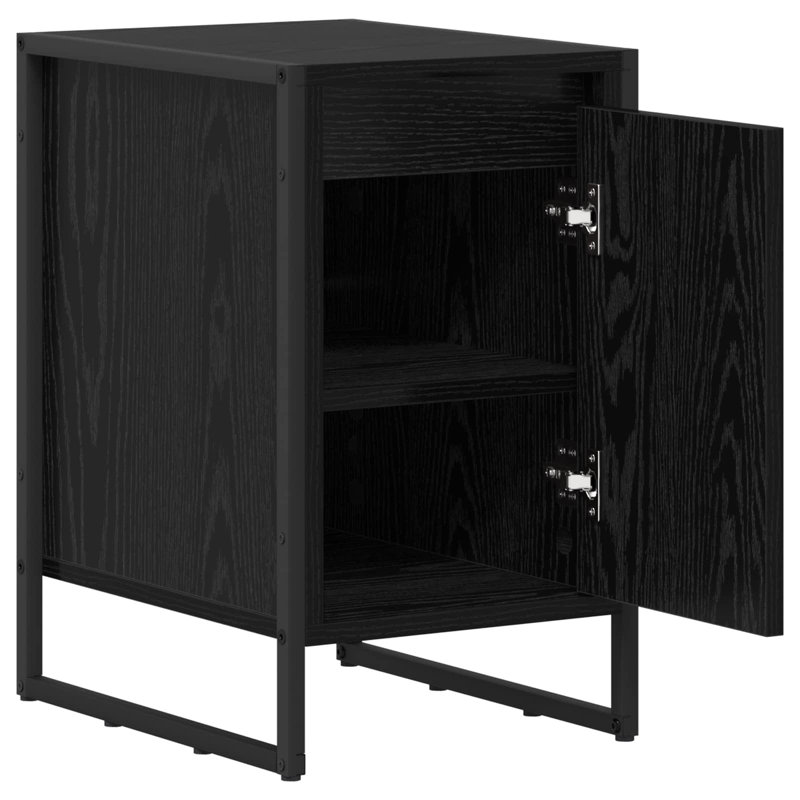 39.5cm W Manufactured Wood Bedside Table, Black Oak