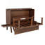 Lit escamotable double avec port USB et tablettes amovibles de chaque côté, lit escamotable