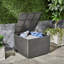 Rangement de patio gris avec fer, 34,28 po Profondeur x largeur 24,11 po, panier de cadre extérieur en fer essentiel, choix