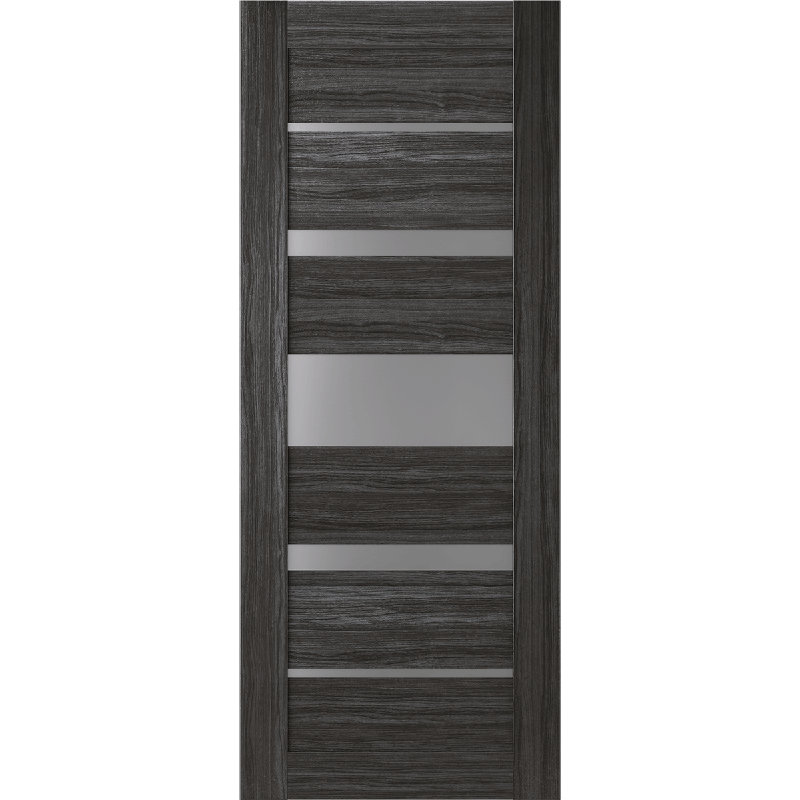 Gray Oak Frosted Glass Solid Core Interior Door Slab