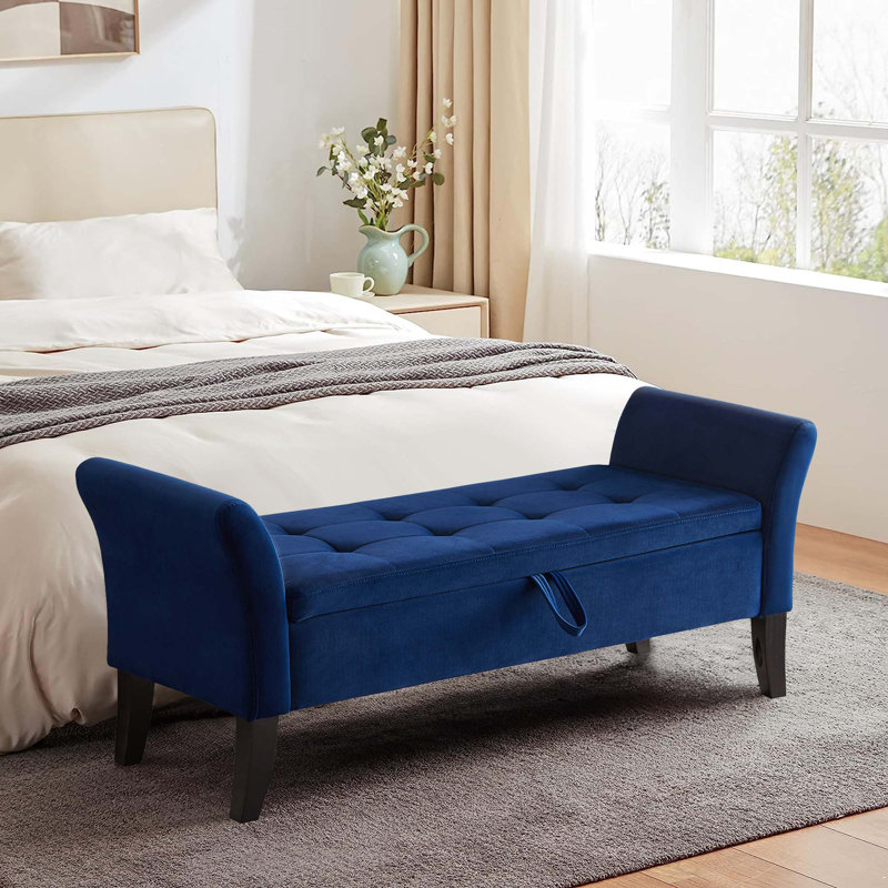 Banc de rangement Schoenbeck, Bleu marine
