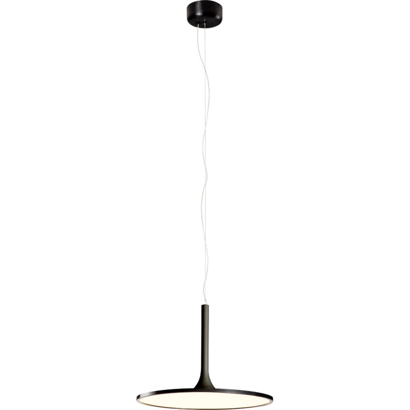 Luminaire suspendu 1 lumière DEL Ediline, Noir brossé / noir mat, H 13,4 po x l 18 po x P 18 po
