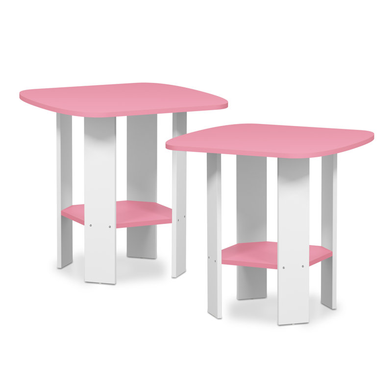 Alastair Side Table, Pink, White