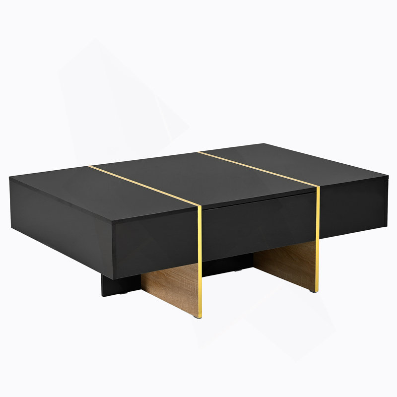 Table basse 47,2 po x 31,4 po Minimalist, Noir