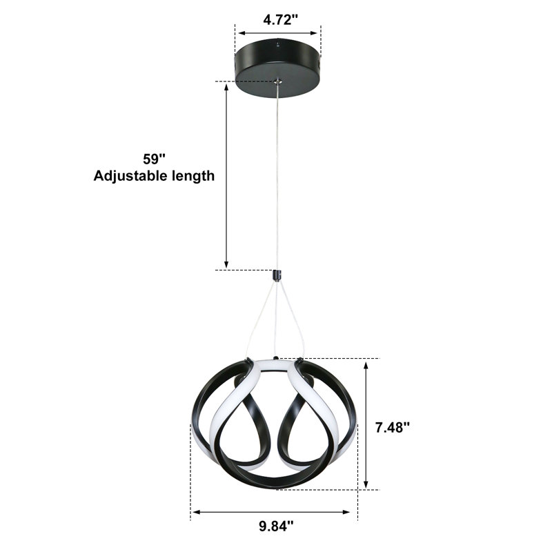 Luminaire suspendu 1 lumière DEL Christela