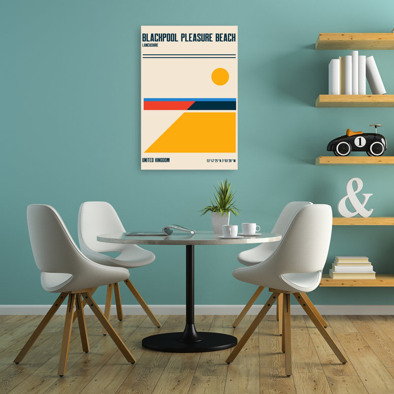 Blackpool Pleasure Beach Geometric Abstract Coastal Wall Art Print, 91.44cm H x 60.96cm W