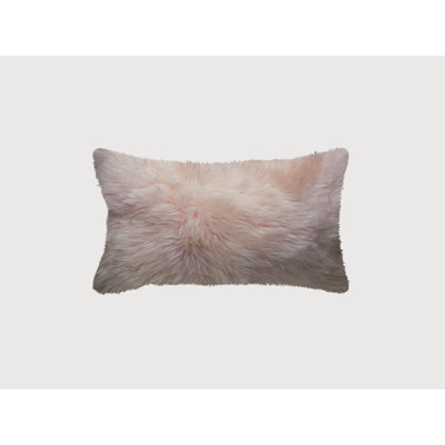 Blush Natural Sheepskin Lumbar Pillow