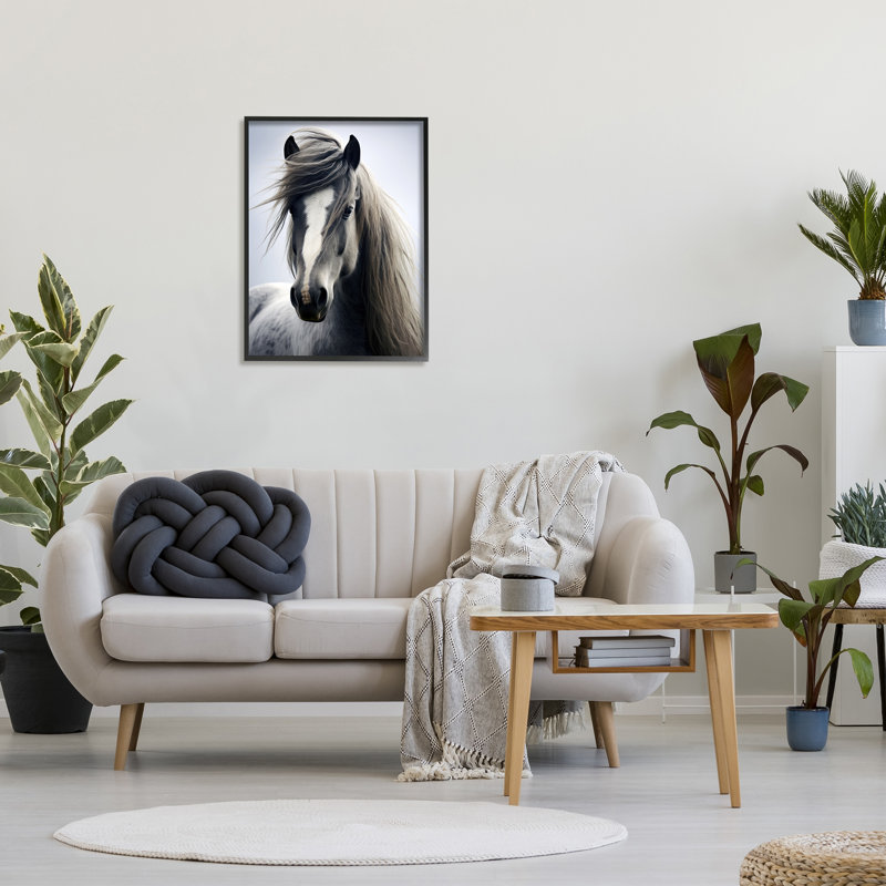 «Wind Man Man Horse» par Ray Powers, reproduction de photo sur toile, Giclée encadrée noir minuit