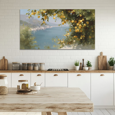 Art mural citron, art mural de cuisine italienne pour le mur, art de fruits méditerranéen, photos pour la cuisine, impressions d'art mural, affiche encadrée prête à accrocher 30 po x 60 po