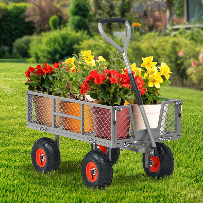 Mesh Steel Wagon Cart with Removable Sides