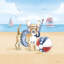 «Summer Paws Patriotic II» par Beth Grove - reproduction d'art sur toile tendue-1227193220-1212876896-1212876904