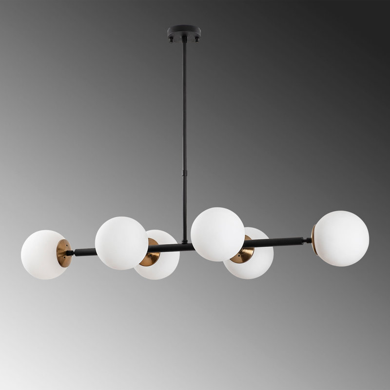 6 - Light Kitchen Island Pendant, Black, White