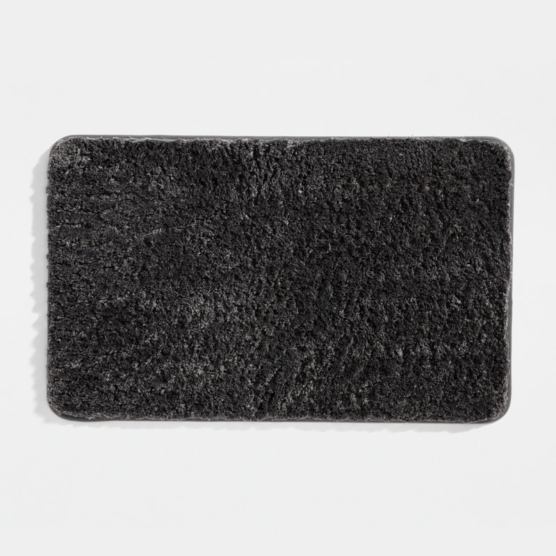 Plush Absorbent Bath Mat Rug with Anti-Skid Rubber Backing, Gray, 34" L x 21" W