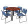 Kee Round Breakroom Table Top, 4 Zeng Stack Chairs