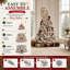Sapin de Noël floqué de 2,4 m avec 700 lumières UL et 54 pommes de pin naturelles-1322439565