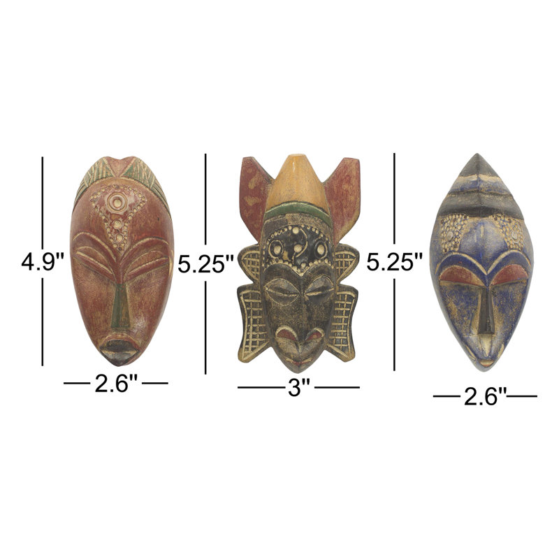 Ensemble de décoration murale 3 pièces mask mawunyo McHenry